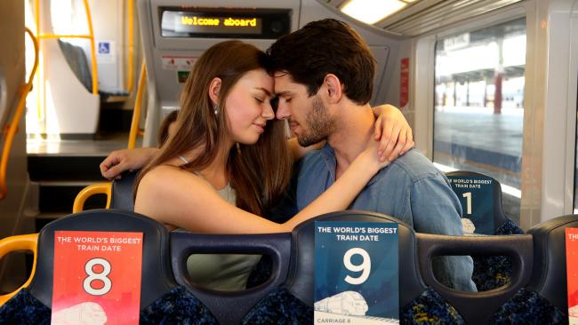 Couple Dating - train